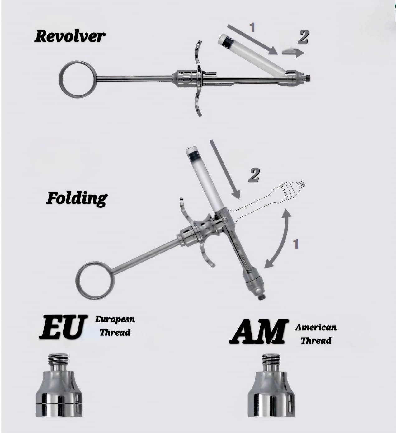 Dental Syringe Aspirating – Stainless Steel